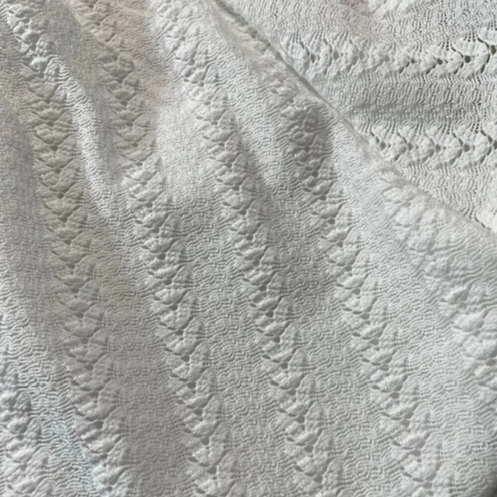 LOFT white short sleeve top with textured pattern; sz X LARGE; great condition - Picture 4 of 4